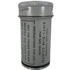 Vintage Gas Mask Anti Dim Cloth in Tin Can - Mint Condition