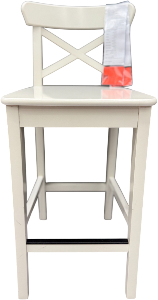 IKEA INGOLF Bar stool with backrest white 24 3/4 (63 cm)