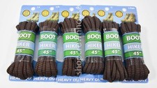 6 Pairs Shoe Gear Boot Hiker BROWN/BLACK 45" Shoe Laces Heavy Duty 310-15