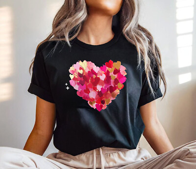 Custome bedrucktes T-Shirt UK, Tshirt für Herren, Tshirt für Frauen, Liebe Creme Herz
