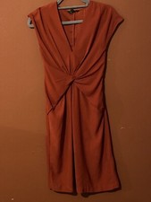 Banana Republic Womans Twist-Front Knee-Length Dress Color Ember Size 0