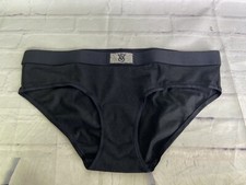Victoria's Secret Womens Size M Hiphugger Hipster Panties Panty Black Bling Logo