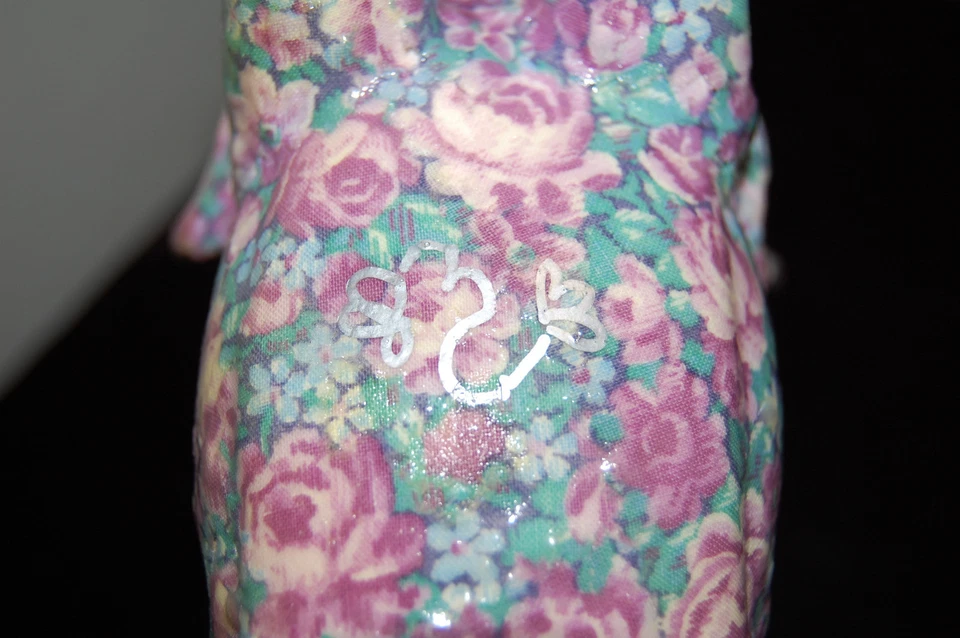 Декупаж с цветочным рисунком слон хобот вверх, бивни 10 дюймов подпись S8715 - Изображение 3 из 4