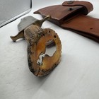 Colt Bandit CT843 Bowie Knife Stag Handle Fixed Blade Leather Sheath — photo 4