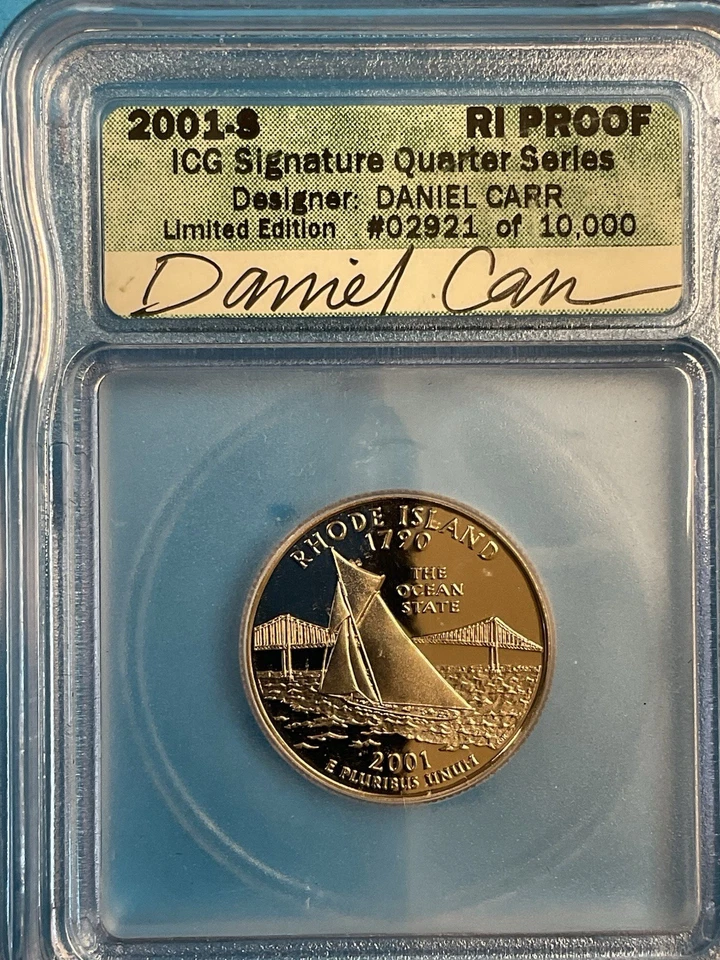 2-Coins 25c/25c State Quarters ICG PR70 2001S KY/RI - Image 4 of 4