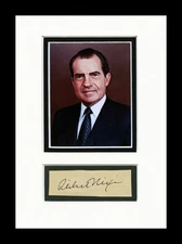 Richard Nixon Document Cut Museum Mini-Framed Ready for Display