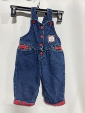 Rare Vintage Oshkosh B'Gosh Overalls Girls Size 18/24 Mo Red Label USA Plaid