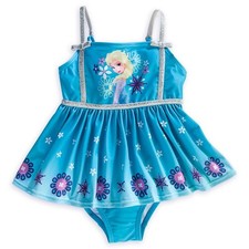 Disney Store Frozen Elsa One Piece Girls Swimsuit 4-10y