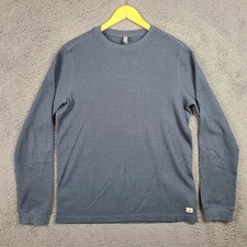 Vuori Mens Long Sleeve Waffle Knit Thermal Crew Neck Shirt Charcoal Size M V176