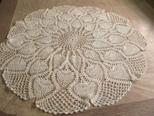 Vintage hand crocheted small table topper/doily pineapple design