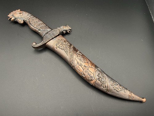 Chinese Sculpture Rooster Short Knife Stainless Steel Sharp KUNGFU Sword Dagger
