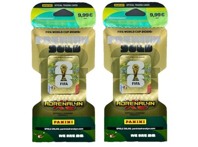 Lot of (2) 2026 Panini Adrenalyn XL FIFA World Cup Premium Gold Blister Packs