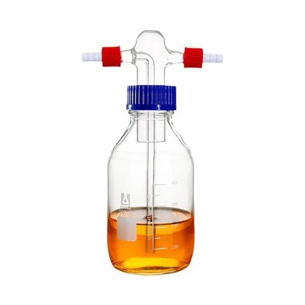 Borosilicate Gas Washing Bottle 100ml-2000ml Lab Buffer Drechsel Head GL45 Lid - Image 2 of 4