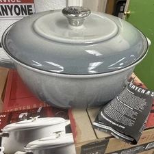 NEW Merten & Storck 1873 Enamel Iron Dutch Oven + Lid | 5.3Qt - Cloud Grey