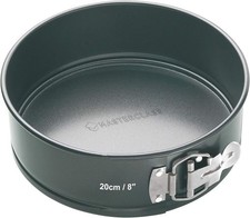 MasterClass 8" Springform Cake Tin 2cm Non Stick Carbon Steel Grey Round Pan New
