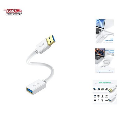 USB Extension Cable White 1ft, USB 3.0 Extender for High-Speed Data Transfer ...