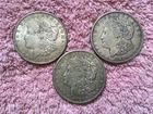 MORGAN  90% SILVER DOLLAR  LOT OF 3  CIRCULATED 1921  P. D. AND S  LOT # 35