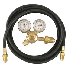 Flow Gauge Regulator, Argon, Carbon Dioxide, Single Stage, 0.965"-14 Inlet,