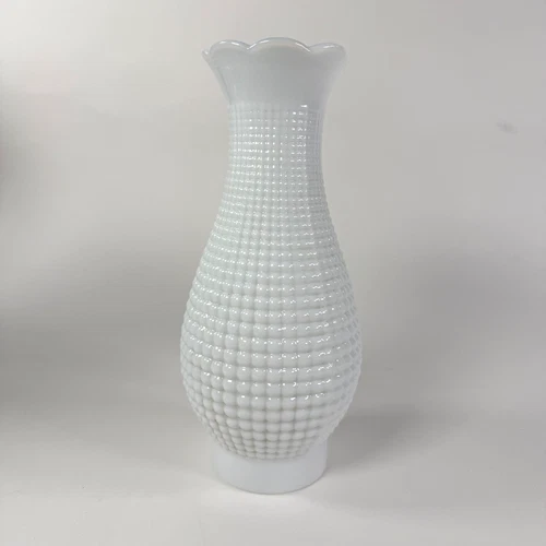 Vintage Milk Glass Corncob Hobnail Lamp Chimney Hurricane 2.75" Fitter 9.75"