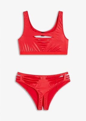 2-tlg BH und String ouvert Gr. 40/42 Rot Unterwäsche Bra Slip Panty Neu*