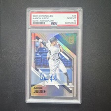 2021 Panini Chronicles Elite Autograph Aaron Judge #26 PSA 10
