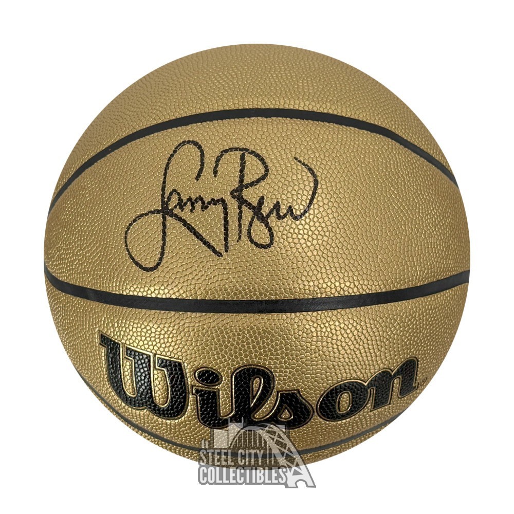 Larry Bird Autographed Wilson Gold Edition Basketball - PSA/DNA