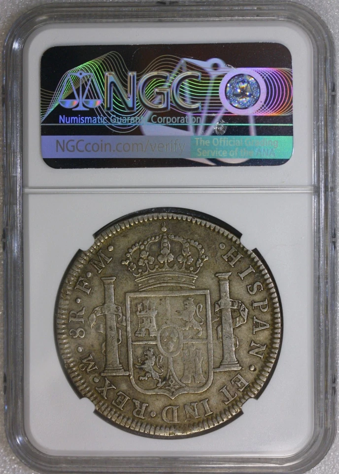 1796 MO  FM MEXICO SILVER 8 REALES COIN  NGC VF35 - Image 4 of 4