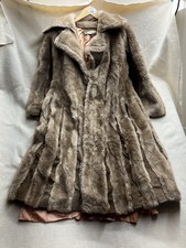 1960s Lilli Ann Cuddle Coat Faux Fur Leather Coat Brown Vintage M/L