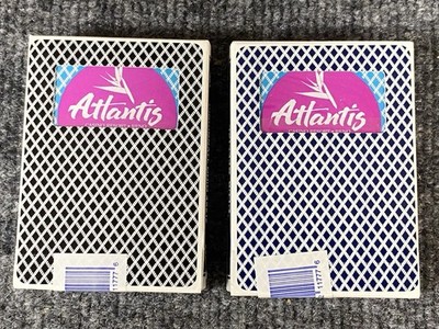 Atlantis Casino Reno BEE Black & Blue Playing Cards 2 Used Play Decks ReSealed