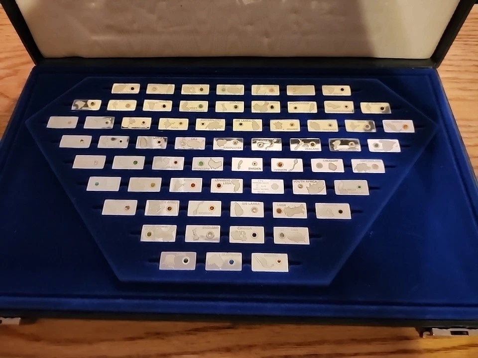 Franklin Mint Gemstones of The World Sterling Silver Ingot Set of