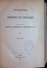 Bücherkunde zur Geschichte der Rheinlande, Bd. 1: Aufsätze in Zeitschriften u. S