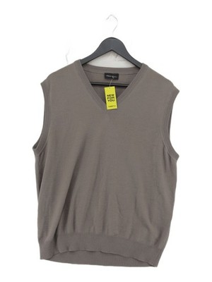 Peter Hahn Herren Pullover Brustumfang: 44 in Grau 100% Wolle V-Ausschnitt Weste