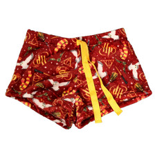 Harry Potter Wizarding World Plush Sleep Shorts Mid Rise Pajama Bottoms Red S