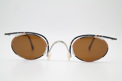 Vintage Sunglasses Casanova LC-31 Silver Multicolored Oval