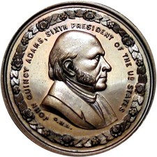 1860's John Quincy Adams Residence Medal Token by Lovett