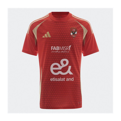 adidas Al Ahly SC Soccer Jersey Shirt Size Kids, XS, S, M, L, XL  Red Gold