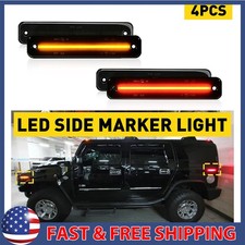 For 2003-2009 Hummer H2 Front Rear Bumper Side Marker Indicator LED Light Set 4X