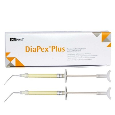Dental DIAPEX PLUS Premixed Calcium Hydroxide Paste with Iodoform 2 x 2gm Paste