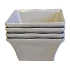 Gray Tommy Bahama 6" Melamine Bowl Square Hobnail Edge Cereal Soup 4 Bowls Grey