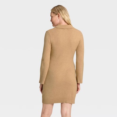 light brown sweater dress Long Sweater Dress Light Brown