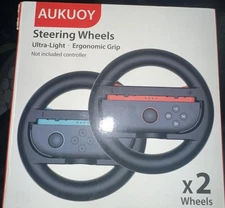 Nintendo Switch 2 Steering Wheel set of two wheels Aukuoy Lightweight Ergonomic