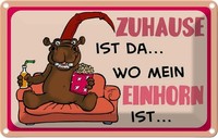 Blechschild 12X18 Cm Zuhause Ist Da Wo Mein Einhornshild Spruch Zitat Deko Gesch