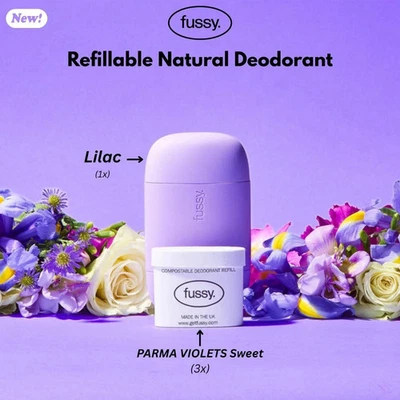 Fussy Refillable Natural Deodorant 1x Case + 3x Refils