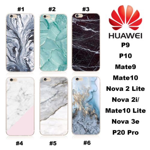 HUAWEI Marble Nova 3e 3i 2i lite Mate P 30 Pro 20 10 9 Y7 TPU Phone Case Cover - Picture 1 of 7