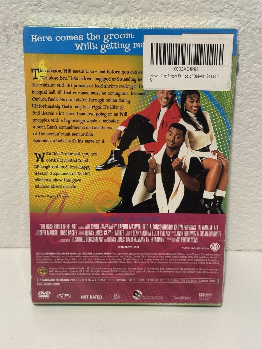 The Fresh Prince of Bel-Air: Complete Fifth Season 5 (DVD, 3-Disc