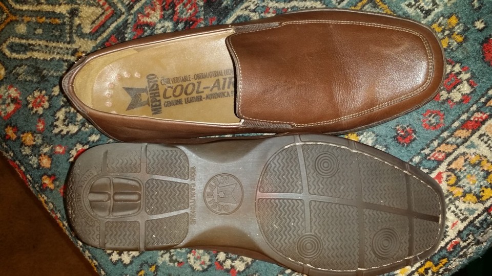 MEPHISTO France/Croatia Made Men Walking Leather Loafer Brown Shoes 8.5