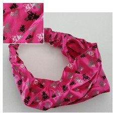 PUNK PINK SKULLS BLACK WHITE GY HAIR STRETCHY ELASTIC HEADBAND HEAD BAND BANDANA