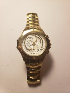 Gold tone Seiko Coutura Kinetic Chronograph 7L22-0AL0 | eBay