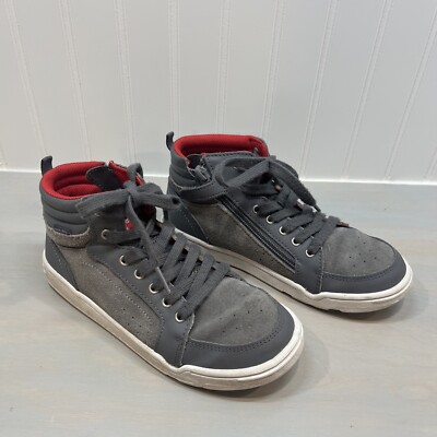Stride Rite Made Play Boys High Top Sneakers Youth Size 3M Gray Leather  Tennis