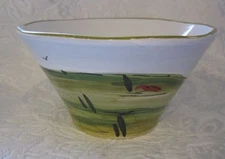 NWT ~ LA CERAMICA Italian Tuscan Landscape Individual 6" Bowl w/ Green Trim